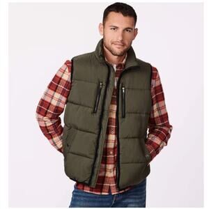 NWT Bernardo Cool Warm Puffer Vest Ecoplume Olive Green Large